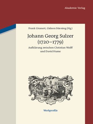 cover image of Johann Georg Sulzer (1720-1779)